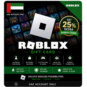 Roblox Gift Card – UAE Account (get 25% extra Robux coins)